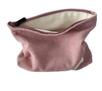 Corduroy Travel Cosmetic Bag Portable Makeup Storage Bag Purses Women Large Capacity Zipper Make Up Organizer Storage Clutch(Pink,*1)