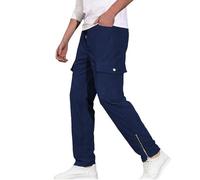 Corduroy Trousers for Men UK Cargo Joggers Elasticated Waist Classic Zip Cuffed Tracksuit Bottoms Wide Leg Relaxed Fit Comfort Trousers with Multi Pockets Casual Mens Workwear Sweatpants Navy