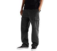 Corduroy Trousers Men's Loose Fit Cargo Trousers Long Many Pockets Chino Trousers with Elasticated Work Trousers Warm Slip-On Trousers Plain Training Trousers Straight Sweatpants Stretch Lace-up