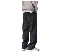 Corduroy Trousers Men's Wide Leg Jogging Bottoms Baggy Loose Fit Cord Trousers Long Sports Trousers Men's Sweatpants Plain Hip Hop Staight Running Trousers Elastic Waist Chino Trousers with Drawstring