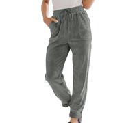 Corduroy Trousers Women Elasticated Waist - high Waisted Trousers for Womens Trousers Short Leg high Waist Cotton Harem Pants with Drawstring Corduroy Trousers Tapered Leg Sweatpants Work Trousers