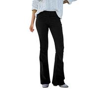 Corduroy Trousers Women's Flared Bootcut High Waist Black Slim Fit Long Cord Pants Straight Leg Stretch Boyfriend Casual Skinny Tube