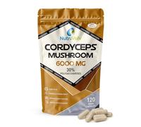 Cordyceps 6000mg | 120 Capsules | Vegan | 10:1 Cordyceps Mushroom Extract | Performance Supplement for Energy, Vitality & Immune Support | Rich in Polysaccharides | No Additives | Non-GMO