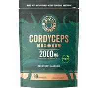 Cordyceps Capsules 2000mg | Cordyceps Mushroom Extract Supplement | 90 Capsules | Suitable for Vegetarians and Vegans | by Wiseshrooms