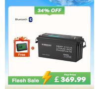 Core - 12V 200Ah Lithium Iron Phosphate Battery w/ Bluetooth - 1 Pack w/ Free Monitor (Save £59)
