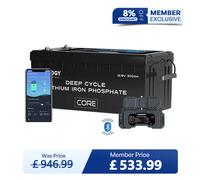 Core - 12V 300Ah Core Series Deep Cycle Lithium Iron Phosphate Battery w/Self-Heating - 1 Pack w/ Battery Shunt 300 (Save £49.99)