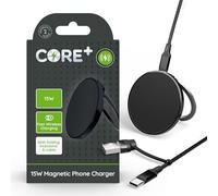 CORE+ | 15W Magnetic Phone Charger | Fast Wireless Charging | Folding Kickstand | Secure Magnetic Auto Alignment | Black