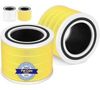 Core 200S True HEPA Filter Replacement Compatible with LEVOIT Core 200S Air Purifier, 200S Pet Air Filter, 200S-RF Filter Replace Purifier Filter for Smoke Dander Smell,Core 200S-RF,2Pack,Yellow