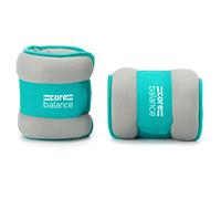 Core Balance Ankle Wrist Weights x 2 Neoprene Adjustable Running Walking Strength Training in Teal | Size: 1kg Core Balance Teal 1kg