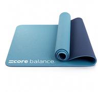 Core Balance Blue Yoga Exercise Mat 6mm Tpe Foam Eco Friendly Carry Strap