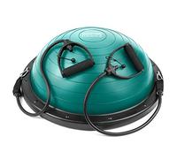 Core Balance Dome Balance Trainer with Adjustable Resistance Bands, Inflatable Half Ball Balance Board for Core Strength & Full Body Workouts, Anti-Slip, Pump Included - Teal