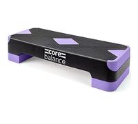 Core Balance Exercise Step 2 Level Height Adjustable 10cm/15cm, Aerobic Stepper for Home Gym, Fitness Training, Cardio, Weights, Yoga, Workout, Non Slip Platform (L69cm x W28cm x H10/15cm) - Purple