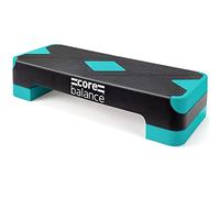Core Balance Exercise Step 2 Level Height Adjustable 10cm/15cm, Aerobic Stepper for Home Gym, Fitness Training, Cardio, Weights, Yoga, Workout, Non Slip Platform (L69cm x W28cm x H10/15cm) - Teal