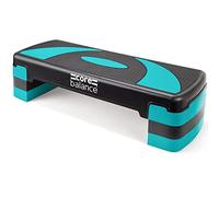 Core Balance Exercise Step Aerobic Stepper Non Slip 3 Level Height Adjustable (Teal)