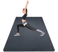 Core Balance Extra Large Yoga Mat 6mm Non Slip TPE Foam with Travel Strap L183cm x W116cm (Black)