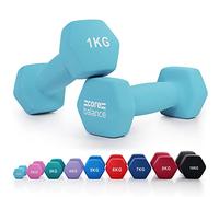 Core Balance Hex Dumbbells, 1kg-10kg Pairs, 12kg & 18kg Sets with Rack | Pair or 3-Pair Set Options, Cast Iron Core, Soft-Touch Neoprene, Anti-Roll Hex Design, Storage Rack Included with Sets