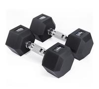 Core Balance Hex Dumbbells Pair - 2 x 10kg, Cast Iron, PVC Coated Anti-Roll Hexagonal Weights, Knurled Non-Slip Handles, Home Gym Fitness, Cardio, Toning, Strength Training, Exercise