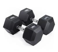 Core Balance Hex Dumbbells Pair - 2 x 30kg, Cast Iron, PVC Coated Anti-Roll Hexagonal Weights, Knurled Non-Slip Handles, Home Gym Fitness, Strength Training, Weight Lifting