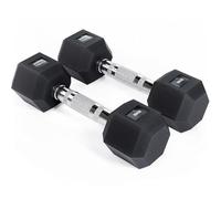 Core Balance Hex Dumbbells Pair (2 x 5kg Pair), Heavy Duty Cast Iron, PVC Encased Anti Roll Hexagonal Weights, Knurled Non Slip Handles, Home Gym Fitness, Strength Training, Weight Lifting, Exercise