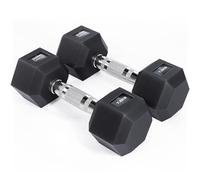 Core Balance Hex Dumbbells Pair (2 x 7.5kg), Heavy Duty Cast Iron, PVC Encased Anti Roll Hexagonal Weights, Knurled Non Slip Handles, Home Gym Fitness, Strength Training, Weight Lifting, Exercise