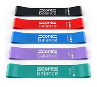 Core Balance Mini Resistance Bands Set Of 5 With Bag Small Latex Loop For Hip Legs and Glutes