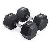 Core Balance Pro Hex Dumbbells, 12.5kg-30kg, Single or Pair | Cast Iron Core, PVC-Coated Anti-Roll Hex Design, Knurled Non-Slip Grip, For Strength Training, Home Gym & Weight Lifting