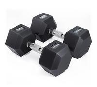 Core Balance Pro Hex Dumbbells, 12.5kg-30kg, Single or Pair | Cast Iron Core, PVC-Coated Anti-Roll Hex Design, Knurled Non-Slip Grip, For Strength Training, Home Gym & Weight Lifting
