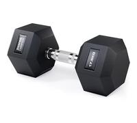 Core Balance Single Hex Dumbbell - 1 x 17.5kg, Cast Iron, PVC Coated Anti-Roll Hexagonal Weight, Knurled Non-Slip Handle, Home Gym Fitness, Strength Training, Weight Lifting