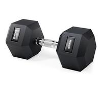 Core Balance Single Hex Dumbbell - 1 x 25kg, Cast Iron, PVC Coated Anti-Roll Hexagonal Weight, Knurled Non-Slip Handle, Home Gym Fitness, Strength Training, Weight Lifting