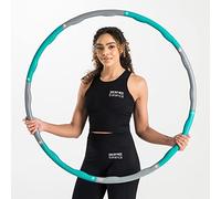 Core Balance Wavy Weighted Hula Hoop For Adult Fitness Foam Padded Size Adjustable 1kg (Teal)