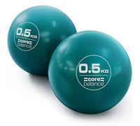 Core Balance Weighted Toning Balls, 2 x Soft Hand Held Pilates Yoga Exercise Fitness Rehab Recovery Balls, Sand Filled, Smooth Touch PVC Shell for Firm & Comfy Grip (Pair of 0.5kg, 1kg,or 1.5kg Balls)