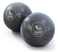 Core Balance Weighted Toning Balls, 2 x Soft Hand Held Pilates Yoga Exercise Fitness Rehab Recovery Balls, Sand Filled, Smooth Touch PVC Shell for Firm & Comfy Grip (Pair of 0.5kg, 1kg,or 1.5kg Balls)