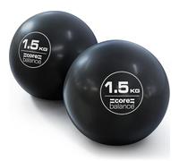 Core Balance Weighted Toning Balls, 2 x Soft Hand Held Pilates Yoga Exercise Fitness Rehab Recovery Balls, Sand Filled, Smooth Touch PVC Shell for Firm & Comfy Grip (Pair of 0.5kg, 1kg,or 1.5kg Balls)