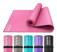Core Balance Yoga Mat With Strap 6mm Thick Non Slip Foam For Home Exercise (Pink)