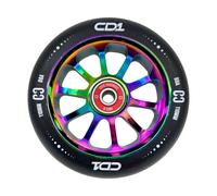 CORE CD1 Spoked Stunt Scooter Wheel 110mm ABEC 9 Bearings (Replacement Pro Scooter Wheels) - Black/Neochrome