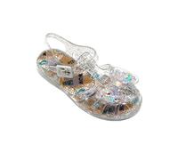 Core Collection Girls Jelly Gladiator Sandals Kids Beach Summer Holiday Flat Shoes Glittery Bow Shoes Clear UK 10
