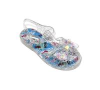 Core Collection Girls Jelly Gladiator Sandals Kids Beach Summer Holiday Flat Shoes Glittery Bow Shoes Blue UK 10