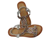 Core Collection Womens Ladies Low Wedge Sandal Heel Platform Diamante Slingback Sandals Summer Wedge Sandals (SILVER1, UK Footwear Size System, Adult, Women, Numeric, Medium, 5)