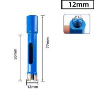 Core Drill Bit 6-30mm M10 Thread for Granite Marble Tile Glass Stone, Dry/Wet Use, Vacuum Brazed Emery Cutter with Wax Cooling, 1pc