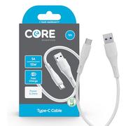 CORE ESSENTIALS 3A 15W USB-C to USB-A TPE 1M Cable | Fast Charge | Compatible with iPhone 15 Pro, Macbook, Samsung, Google Devices, Laptops | Eco-friendly TPE