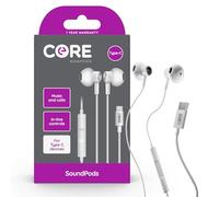CORE ESSENTIALS | SoundPods Wired Earphones | Microphone and Volume Control | Compatible with iPhone 15 Pro/Max, MacBook, Samsung, Google Devices | Clear and Balanced Sound (USB-C)