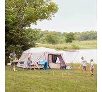 CORE LED Lighted Instant Cabin Tent with Awning, 10 Person Family Camping Tent with 2 rooms