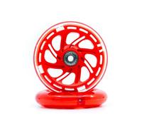 CORE Light Up LED Scooter wheels - 110mm Replacement Nylon Scooter Wheels with ABEC 7 bearings for kids Scooters Flashing wheel, No Batteries - 1 Pair (2 Wheels) - Red
