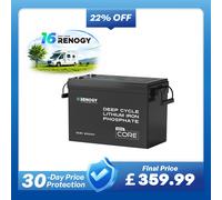 Core Mini - 12.8V 200Ah LiFePO4 Battery w/ Low-Temperature Protection - 1 Pack w/ Battery Monitor (Save £59.99)
