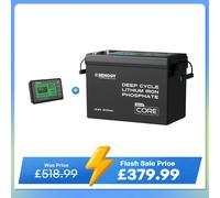 Core Mini - 12.8V 200Ah LiFePO4 Battery w/ Low-Temperature Protection - 1 Pack w/ Battery Monitor (Save £59.99)