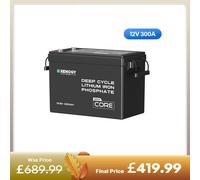 Core Mini - 12.8V Lithium Iron Phosphate Battery 300Ah / 200Ah / 100Ah - 300Ah / 1 Battery W/ Battery Monitor