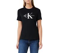 Calvin Klein Jeans Women's Core Monologo Regular Tee J20j219142 S/S T-Shirts, Black, XS