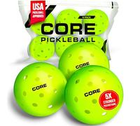 CORE Pickleball Balls for Professionals and All Levels of Play, USA Pickleball Approved Durable Outdoor Pickleball Balls with 40 Holes (6 Pack FBM)