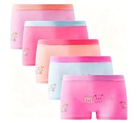 Core Pretty Mid Cute Girls Cotton Underwear Soft Boy Shorts Kids Boxer Briefs Panties Bear Print Children Underpants Clothing (Pack of 5) (Bear, 6-8 Years)