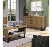 Core Products 1 Door And 3 Drawers Sideboard, Antique Waxed Pine H73.6Cm X W90.0Cm X D43.0Cm